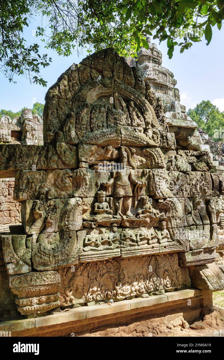 Gopura du Sud I à l'intérieur du temple Ta Som, Angkor, Cambodge Banque D'Images