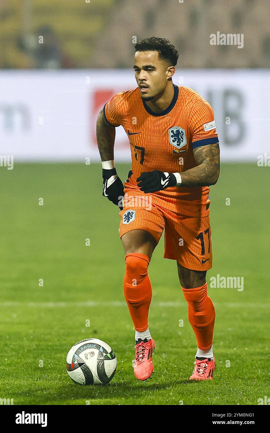 Zenica, Bosnie-Herzégovine. 19 novembre 2024. Zenica, 19-11-2024. Stade Bilino Polje. UEFA Nations League saison 2024/2025. Bosnie-Herzégovine - pays-Bas. Joueur néerlandais Justin Kluivert. Crédit : Pro Shots/Alamy Live News Banque D'Images