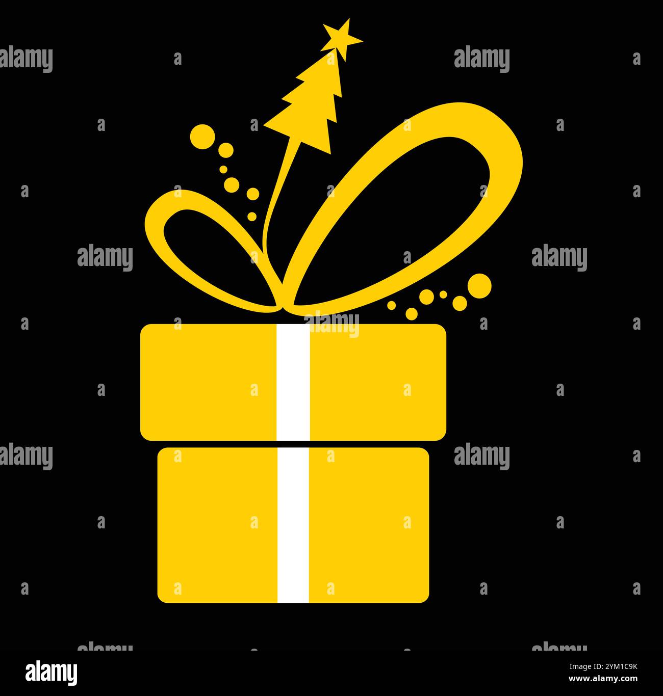 Les boîtes-cadeaux emballées avec des rubans dorés attendent d'être ouvertes pour noël, anniversaire ou autre célébration Illustration de Vecteur