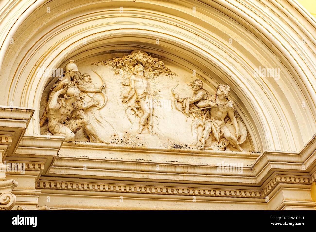 Magnifique relief sur la façade du Palacio de la Condesa de la Vega del Pozo à Guadalajara, Espagne. Banque D'Images