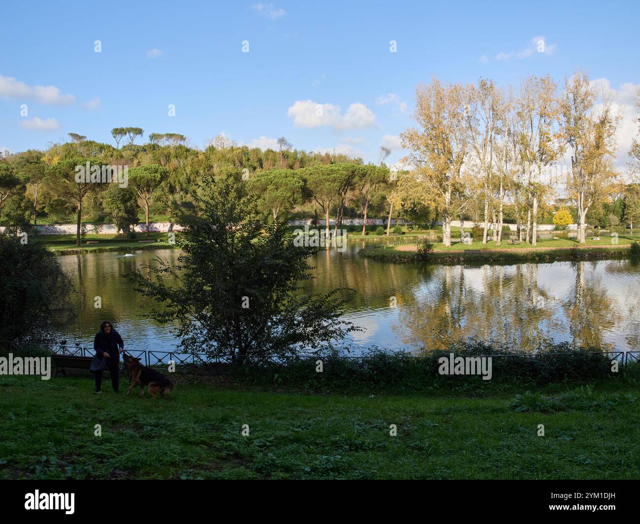 Villa Ada parc de la ville de Rome à l'automne, Italie Banque D'Images