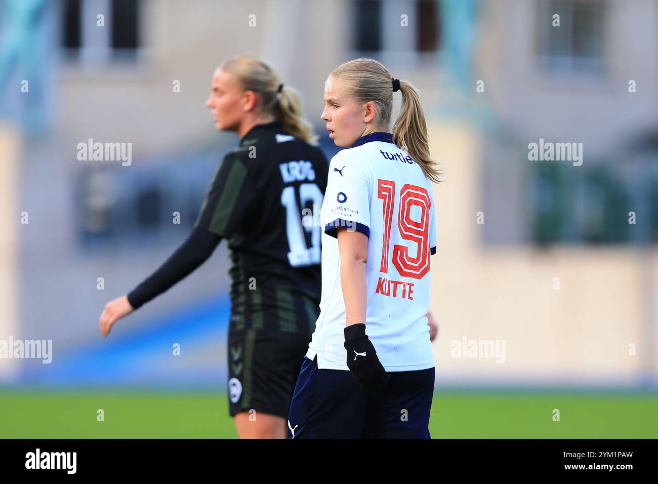 Copenhague, Danemark. 17 novembre 2024. Malou Klitte (19 ans) de B.93 vu lors du match de Gjensidige Kvindeliga entre B.93 et OB Q, au stade Osterbro de Copenhague. Banque D'Images