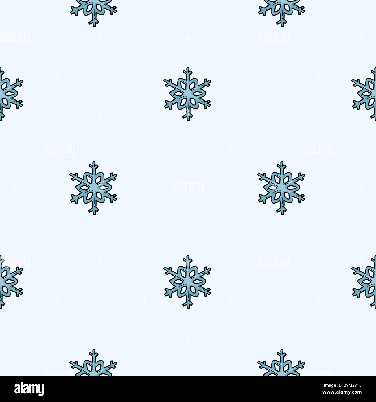 Motif sans couture hivernal lumineux avec flocons de neige. Nouvel an sans fin et fond de Noël. Conception pour papier d'emballage Illustration de Vecteur