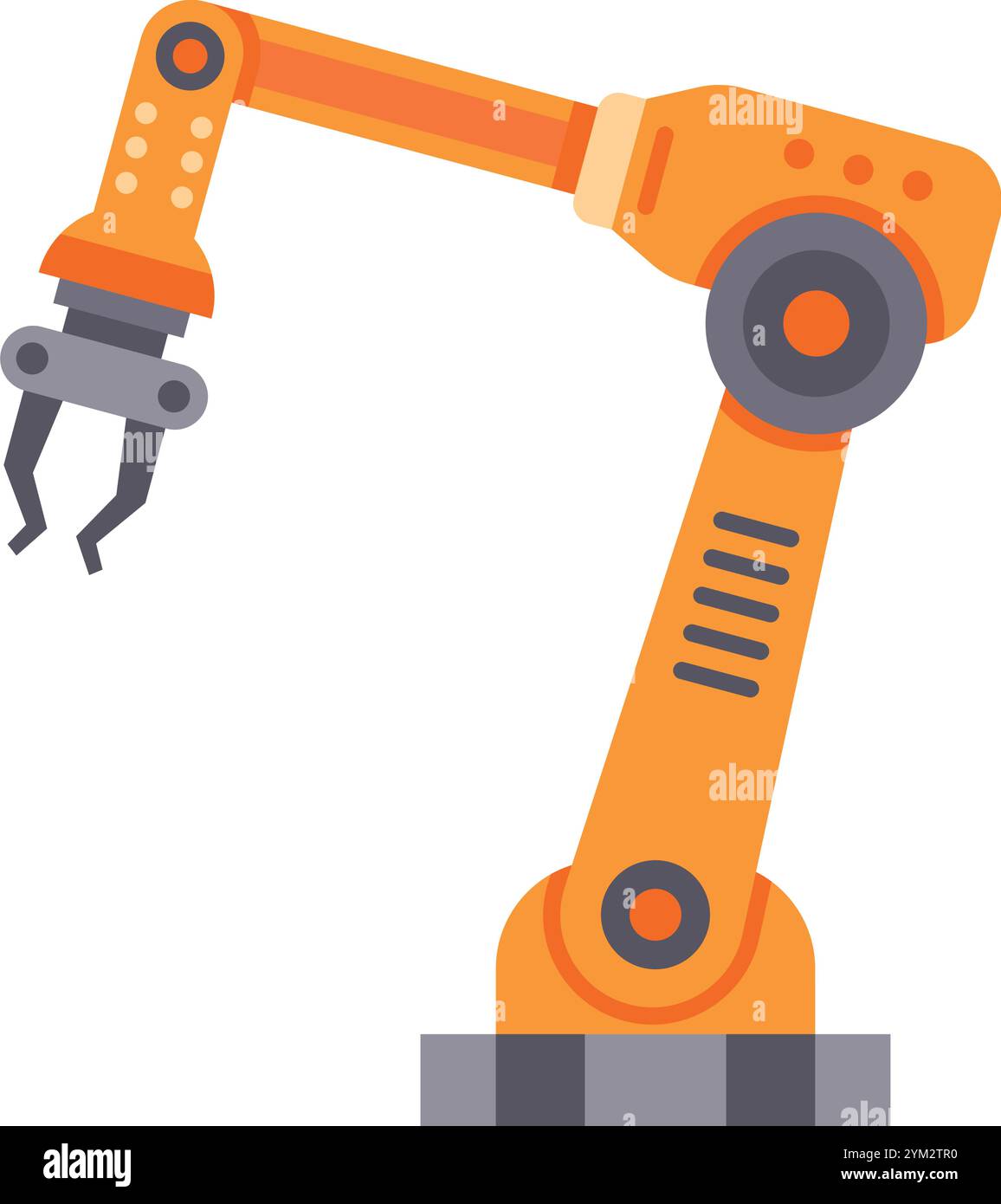 Le bras robotisé Orange fonctionne efficacement dans une usine de haute technologie, mettant en valeur une automatisation avancée et une technologie innovante Illustration de Vecteur