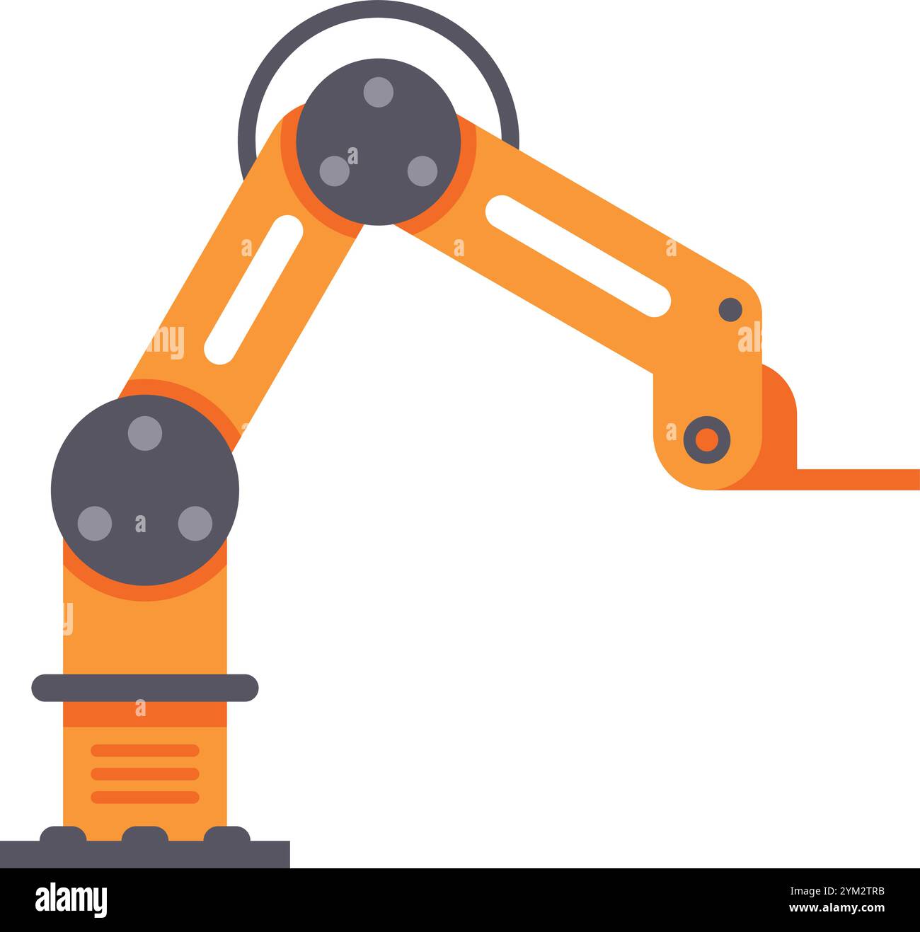 Le bras robotique orange, symbolisant l'automatisation industrielle, exécute des tâches avec précision et efficacité dans un cadre d'usine moderne, améliorant Illustration de Vecteur