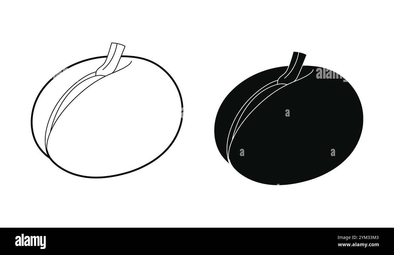 icône de dessin minimaliste de contour de cantaloup isolé sur fond blanc. Illustration de Vecteur