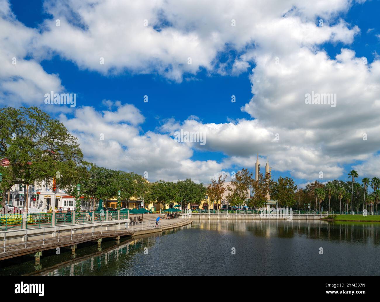 Lake Rianhard Waterfront, Celebration, Orlando, Floride, États-Unis Banque D'Images