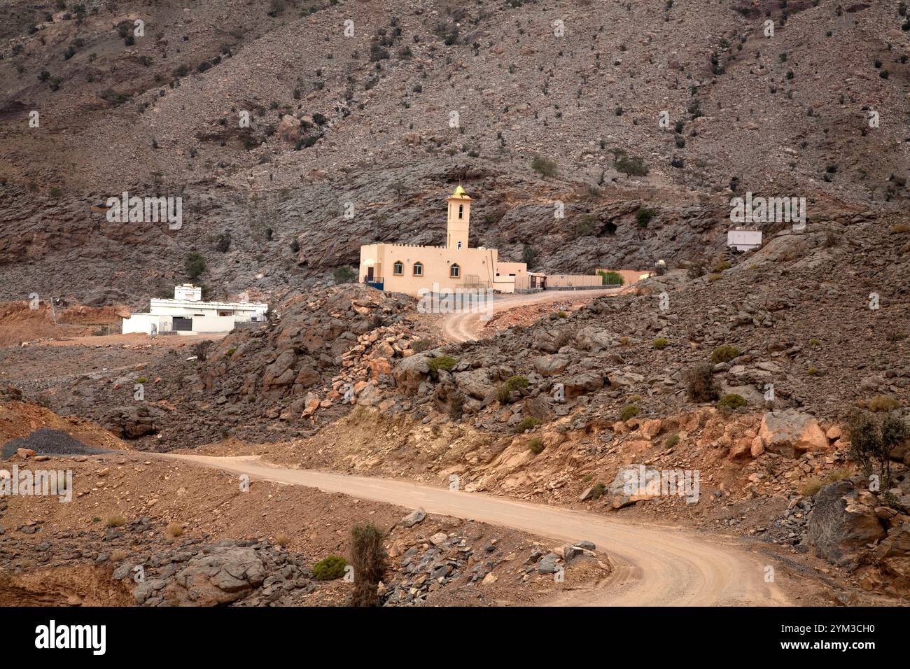 mosquée isolée montagnes hajar jabal shams oman moyen-orient Banque D'Images