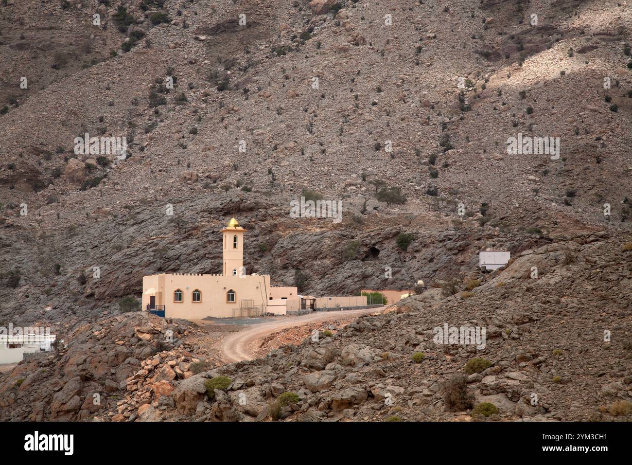 mosquée isolée montagnes hajar jabal shams oman moyen-orient Banque D'Images