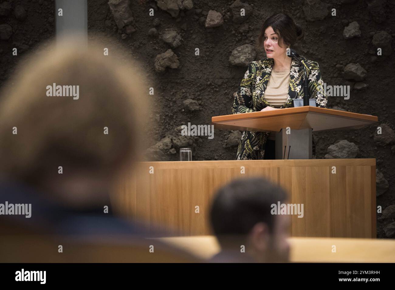 LA HAYE - Sandra Palmen (NSC) lors d'un débat de chambre à la Chambre des représentants sur un amendement constitutionnel pour le référendum correctif contraignant. ANP FREEK VAN DEN BERGH pays-bas Out - belgique Out Banque D'Images