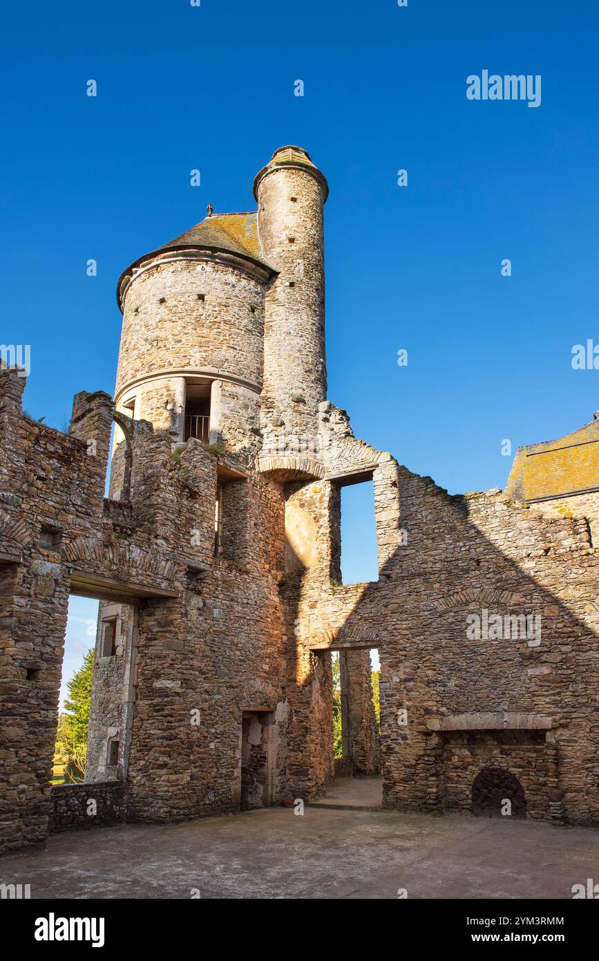 Château médiéval de Gratot en Normandie, France Banque D'Images