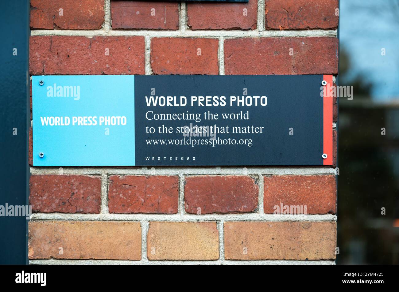 Panneau du siège de World Press photo à Amsterdam, pays-Bas, 14 novembre 2024 Banque D'Images