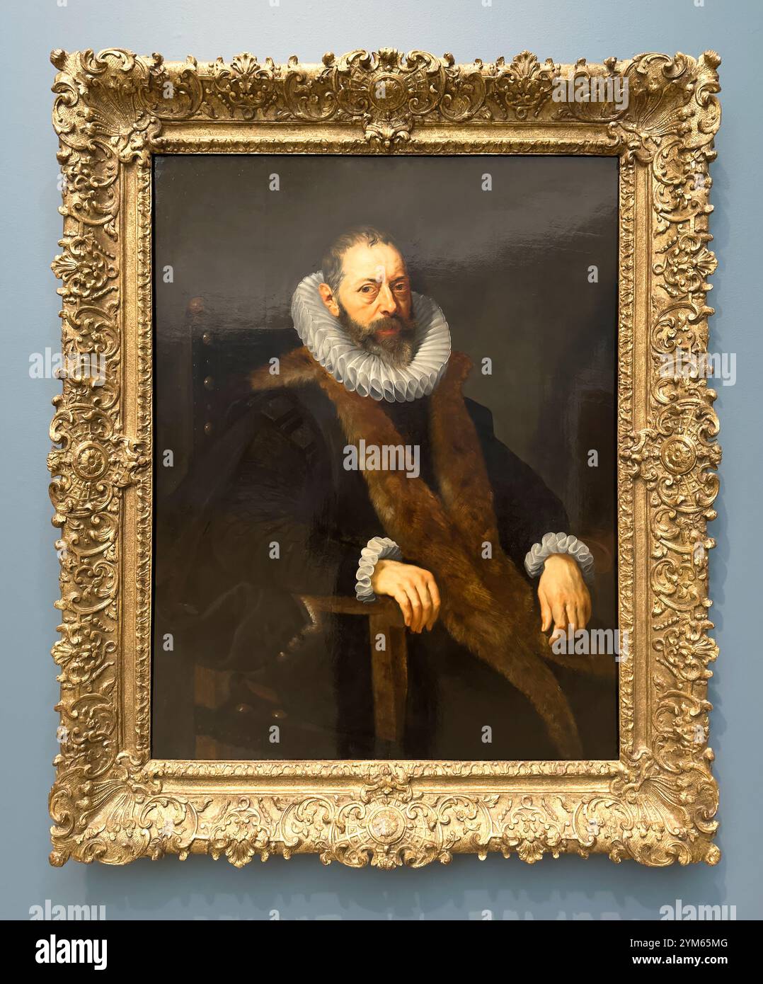 Portrait de Rogier Clarisse par Peter Paul Rubens. Portant de la fourrure, col à volants et noir. Au Legion of Honor Art Museum de San Francisco, Californie. Banque D'Images