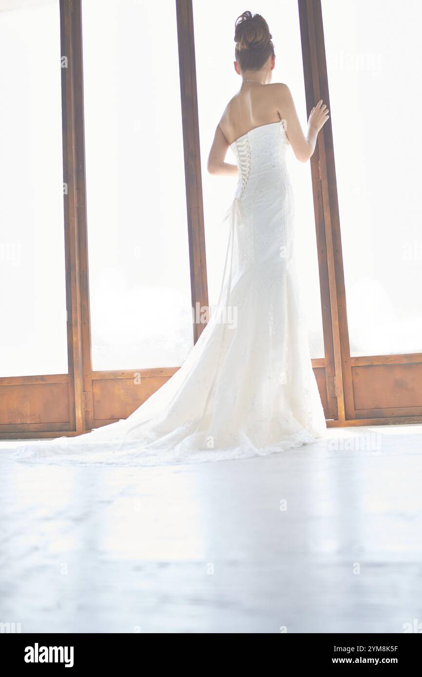 Mariée avant la cérémonie de mariage Banque D'Images