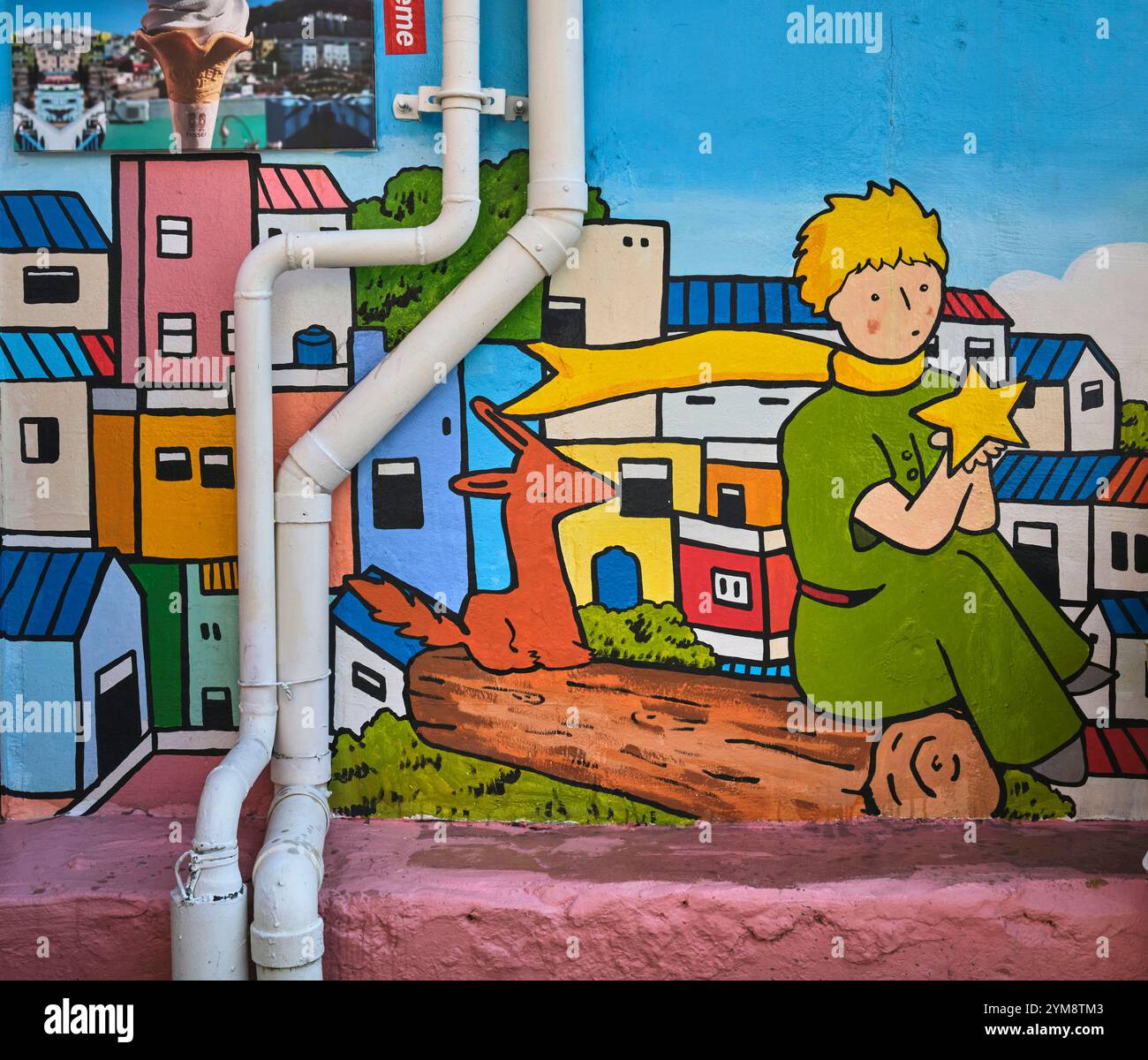 Sep 2024, Little Prince mural, Gamcheon culture Village à Busan, Corée du Sud Banque D'Images