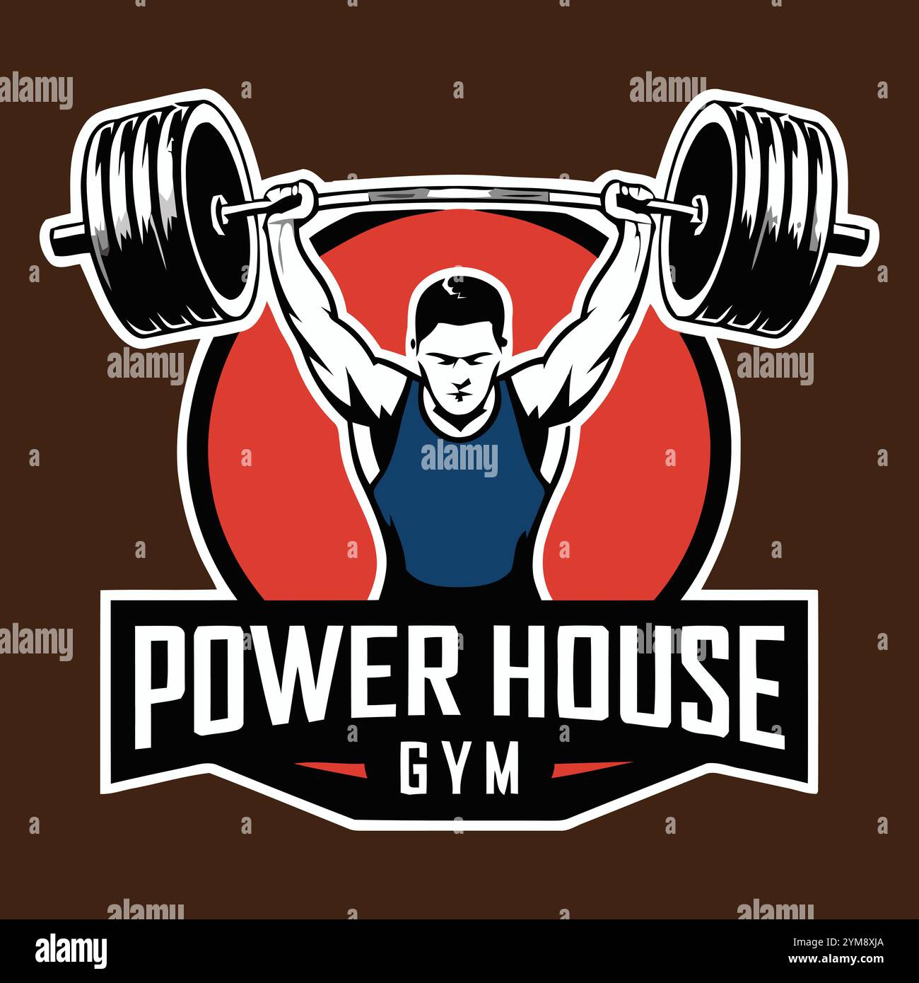 Logo de gym, logo de Fitness, logo d'entraînement, logo de marque de gym, logo de musculation, logo de santé, logo de fitness, logo de poids, logo de force, LOGO de GYMNASTIQUE DESI Illustration de Vecteur