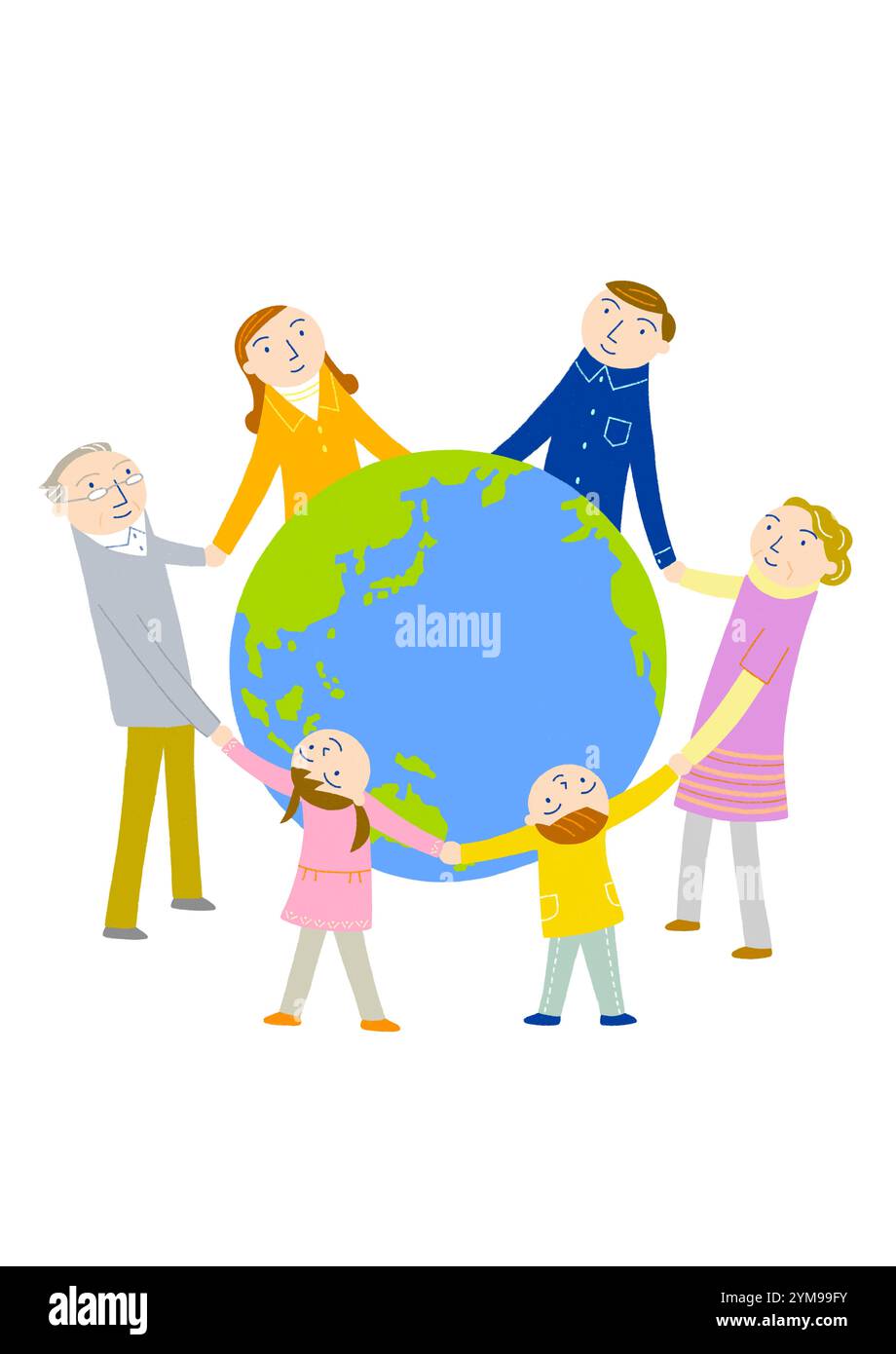 Cercle familial autour de la terre Banque D'Images