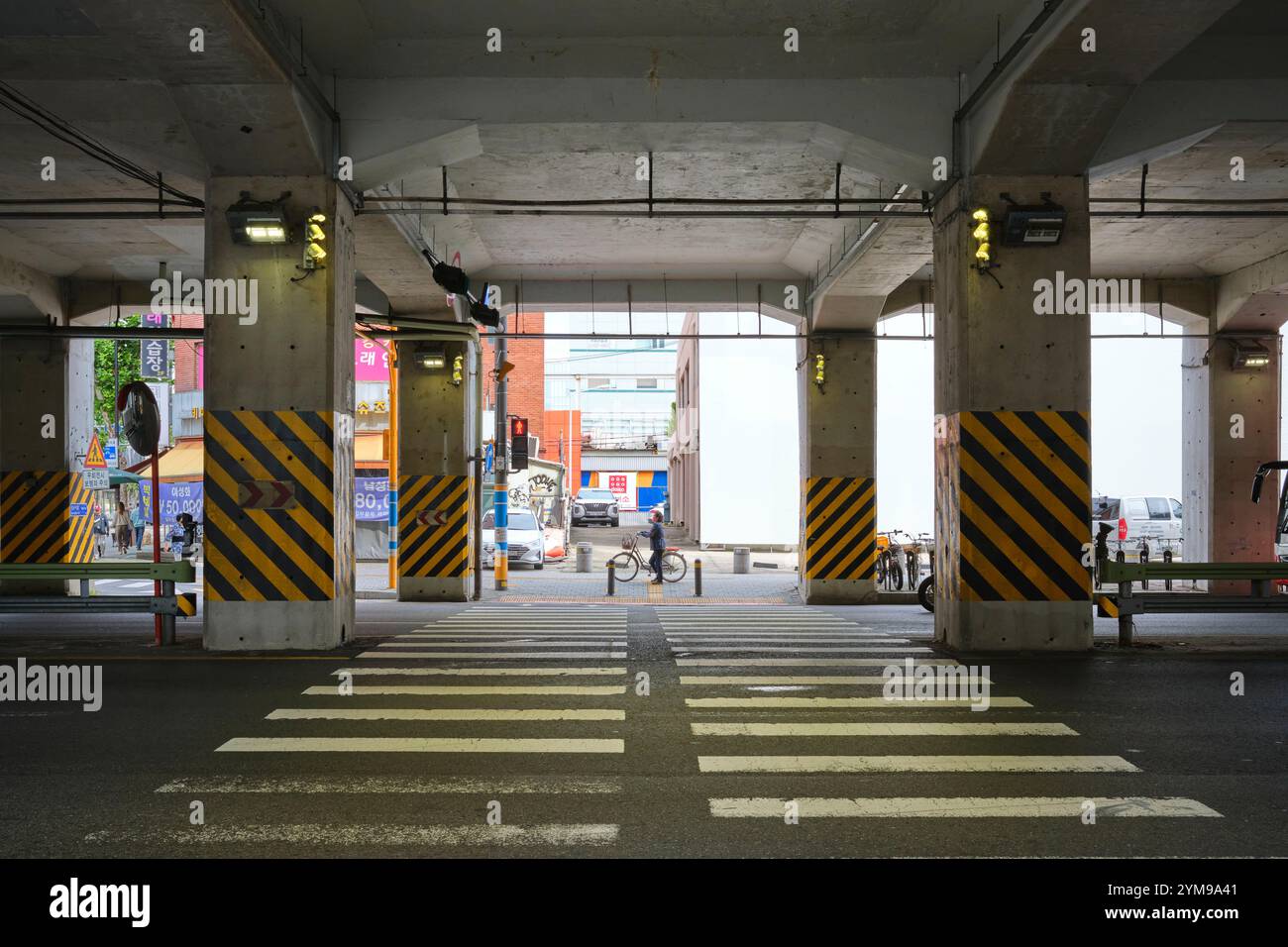 Scène de rue dans le quartier Seongsu de Séoul Banque D'Images