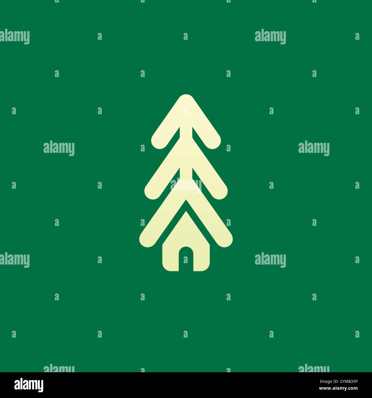 Illustration vectorielle du logo Pine House. Icône forêt Illustration de Vecteur