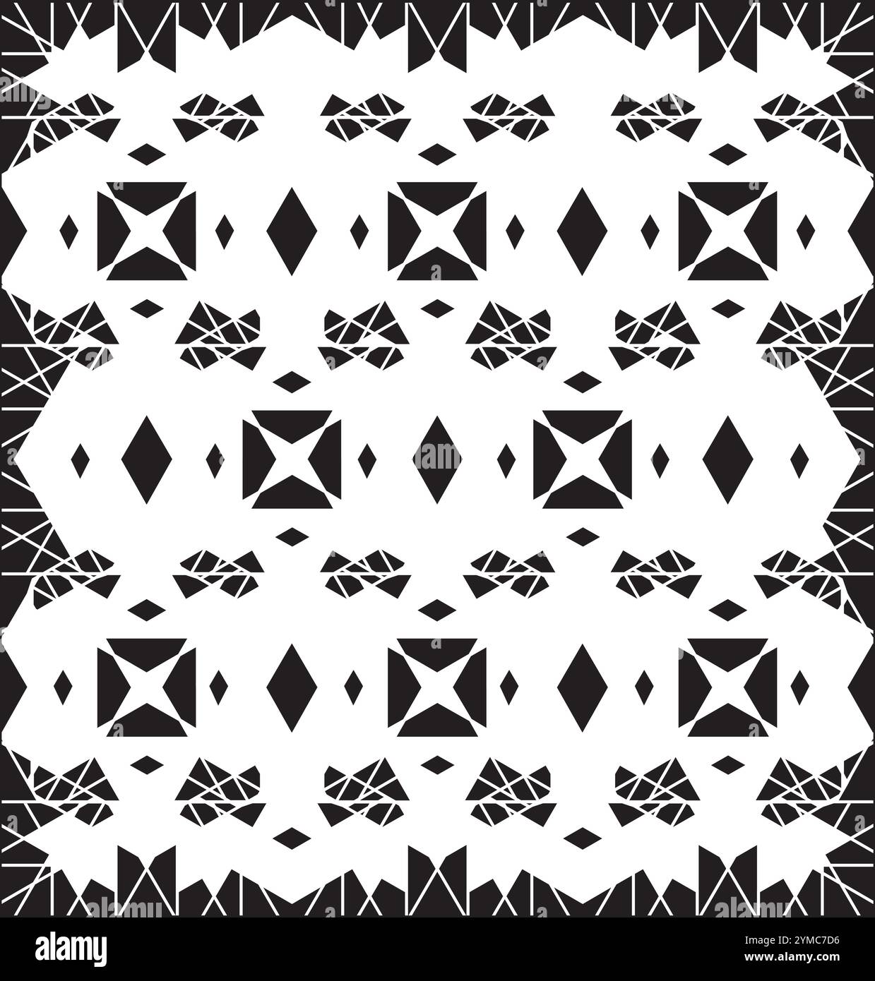 Motif couleurs noir et blanc ornement décoratif de réseau de style arabe Illustration de Vecteur