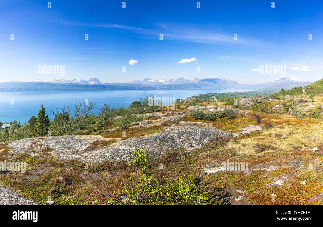 Narvik ville en Norvège beau paysage arctique cercle. La ville est située le long de l'Ofotfjorden dans la région d'Ofoten. Banque D'Images