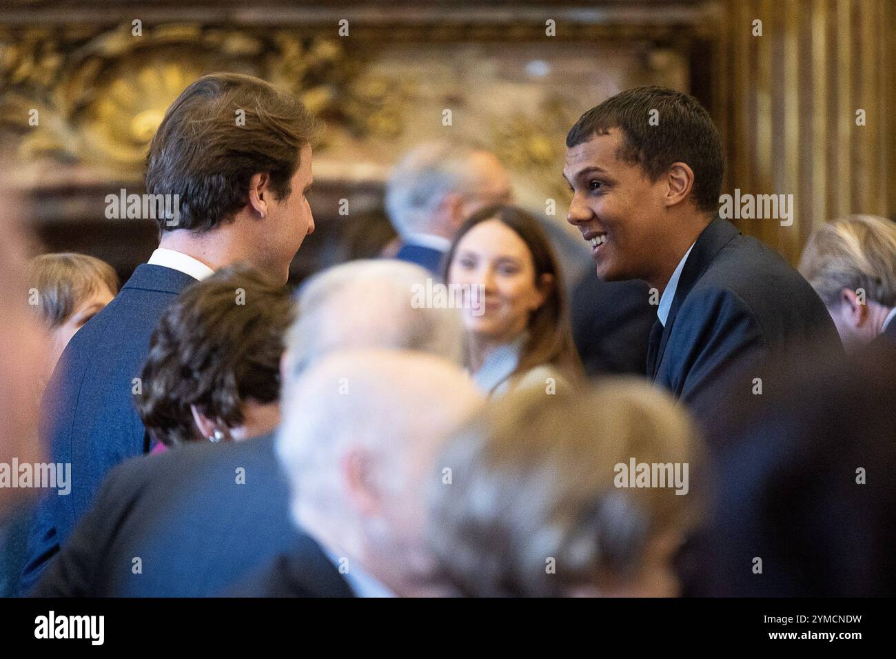 Bruxelles, Belgique. 21 novembre 2024. Stromae alias Paul Van Haver photographié lors d’une réception royale pour les personnes qui ont reçu la grâce de la noblesse, le jeudi 21 novembre 2024, au Palais Royal de Bruxelles. BELGA PHOTO JAMES ARTHUR GEKIERE crédit : Belga News Agency/Alamy Live News Banque D'Images