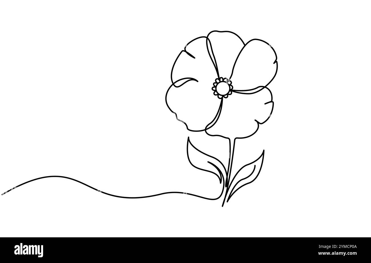 Dessin continu du coquelicot, du jour du souvenir ou de la Journée des anciens combattants Illustration de Vecteur