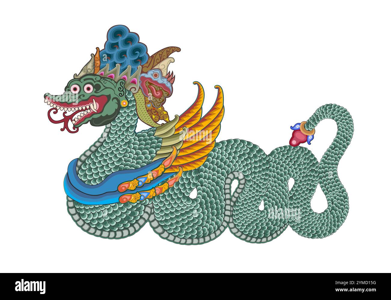 Anantaboga est un symbole de dragon ou de serpent, spectacle de marionnettes wayang en Java, Indonésie. Banque D'Images