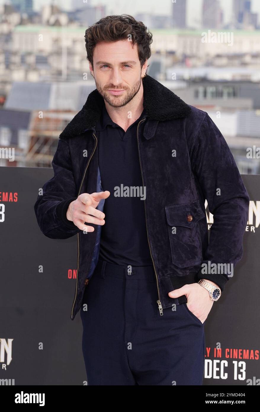 Aaron Taylor-Johnson assiste à un appel photo pour Kraven le chasseur dans le centre de Londres. Date de la photo : jeudi 21 novembre 2024. Banque D'Images