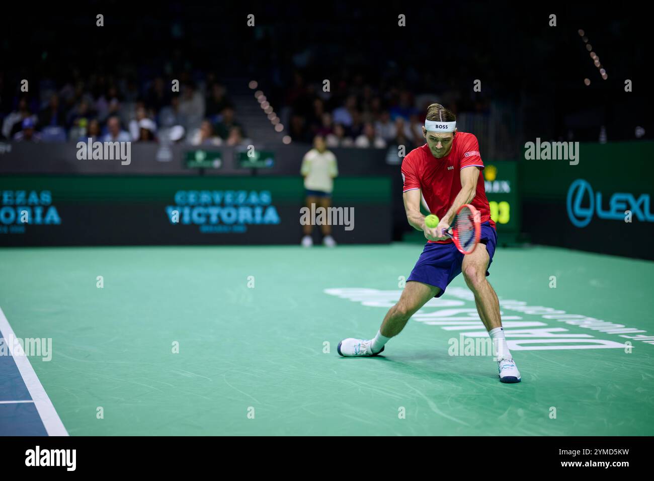 Malaga, Espagne, 21, novembre 2024. Taylor Fritz de l'équipe des États-Unis en quart de finale Coupe Davis finale 8 matchs simples 1.. Crédit : Vicente Vidal Fernandez/Alamy Live News Banque D'Images