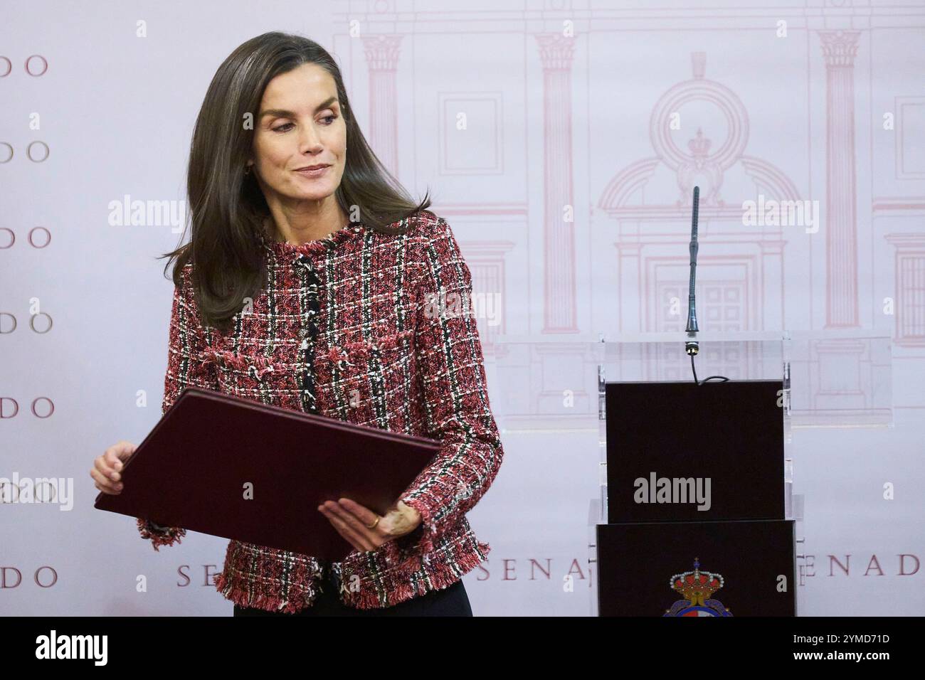 Madrid, Espagne. 21 novembre 2024. La reine Letizia d'Espagne assiste à la 14e édition des Prix de journalisme parlementaire 'Luis Carandell' au Palais du Sénat le 21 novembre 2024 à Madrid, en Espagne. Crédit : album/Alamy Live News Banque D'Images