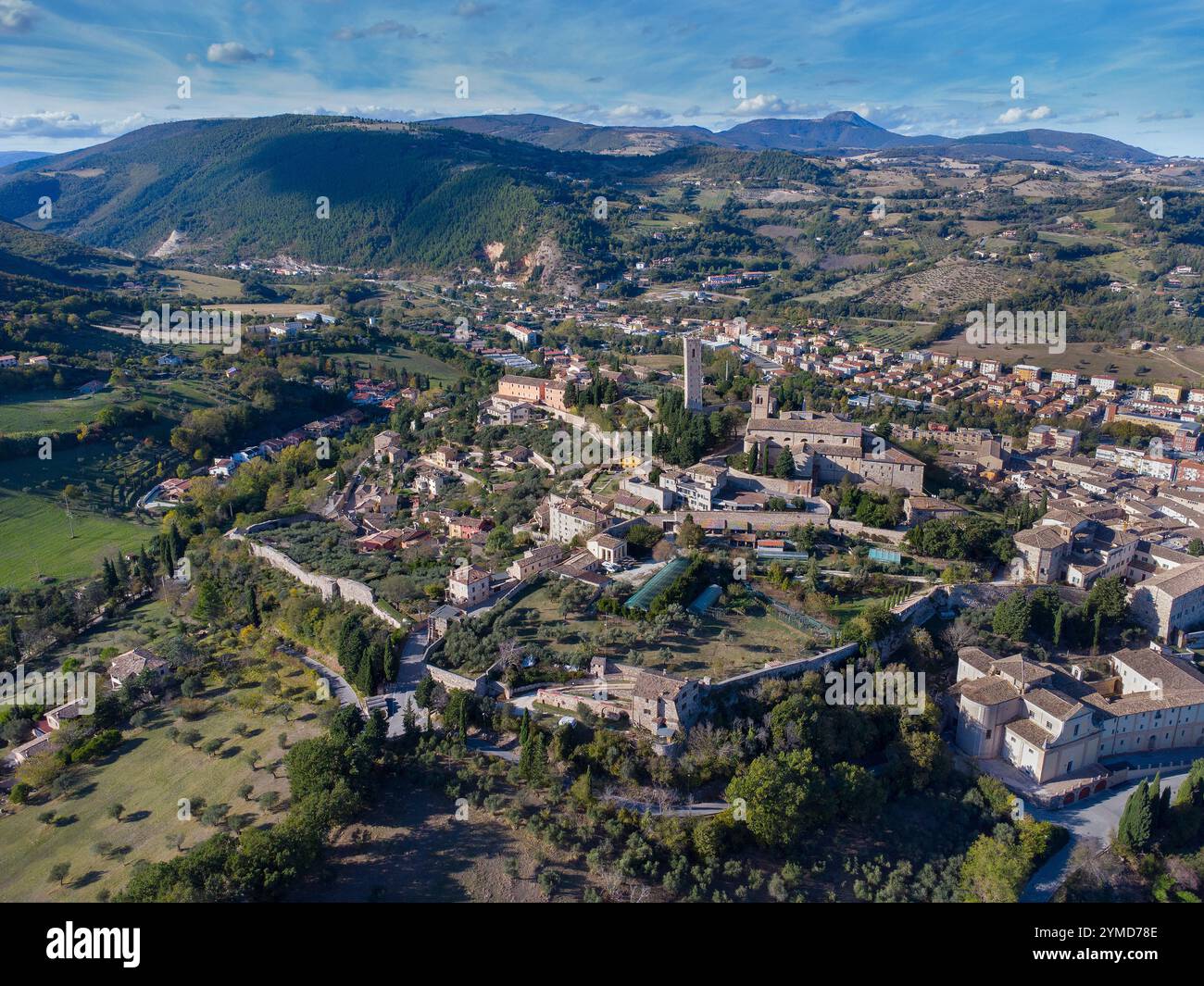 San Severino Marche (Marche-province de Macerata). Vue sur le centre-ville Banque D'Images