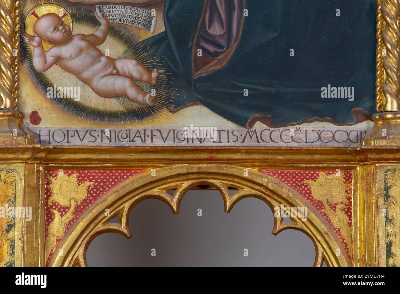 Nocera Umbra (Ombrie-pg). Galerie d'art municipale. Niccolò di Liberatore. Appelé Alunno. Polyptyque. 1483. Signature et date 'hopus Nicolai Fulginatis' Banque D'Images