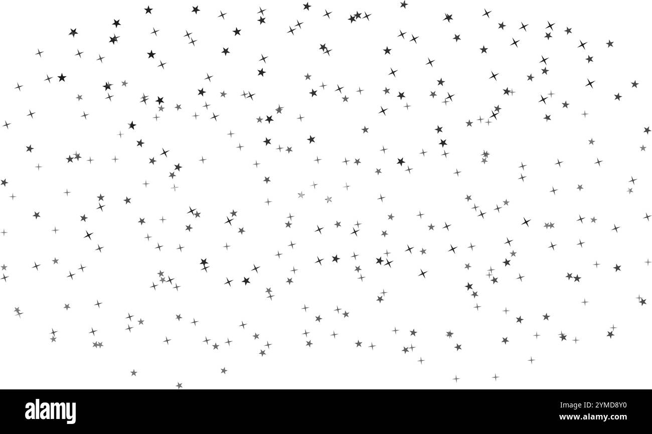 étoiles aléatoires dans le ciel. illustration vectorielle isolée sur fond blanc. Illustration de Vecteur
