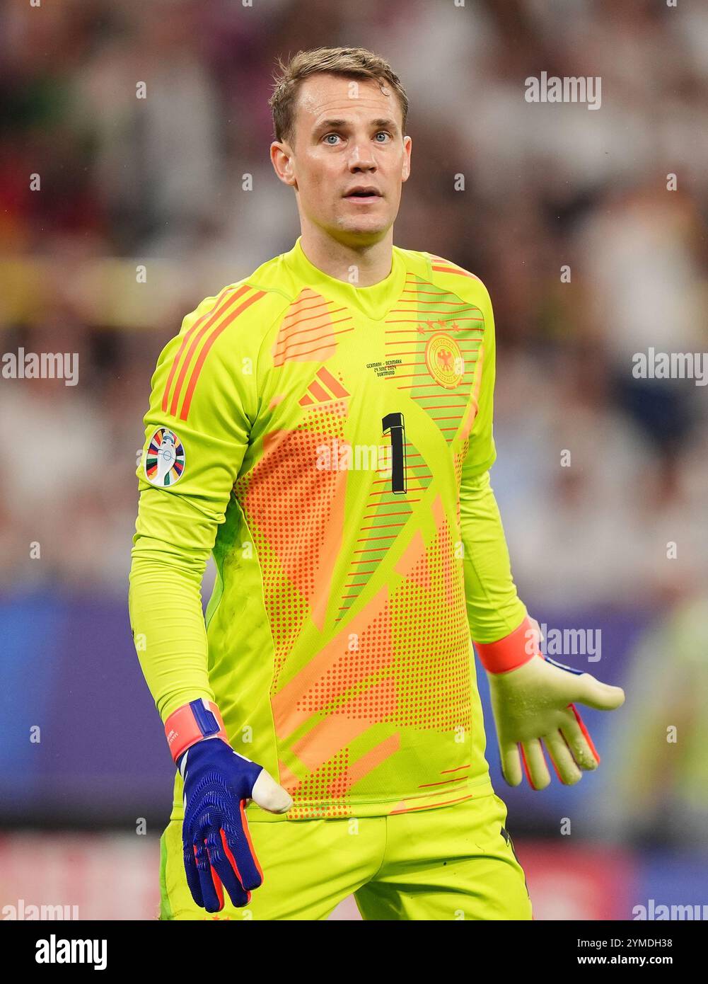 Photo du dossier datée du 29-06-2024 du gardien allemand Manuel Neuer, qui est un doute de blessure pour le match de Bundesliga du Bayern Munich contre Augsbourg vendredi. Date d'émission : jeudi 21 novembre 2024. Banque D'Images