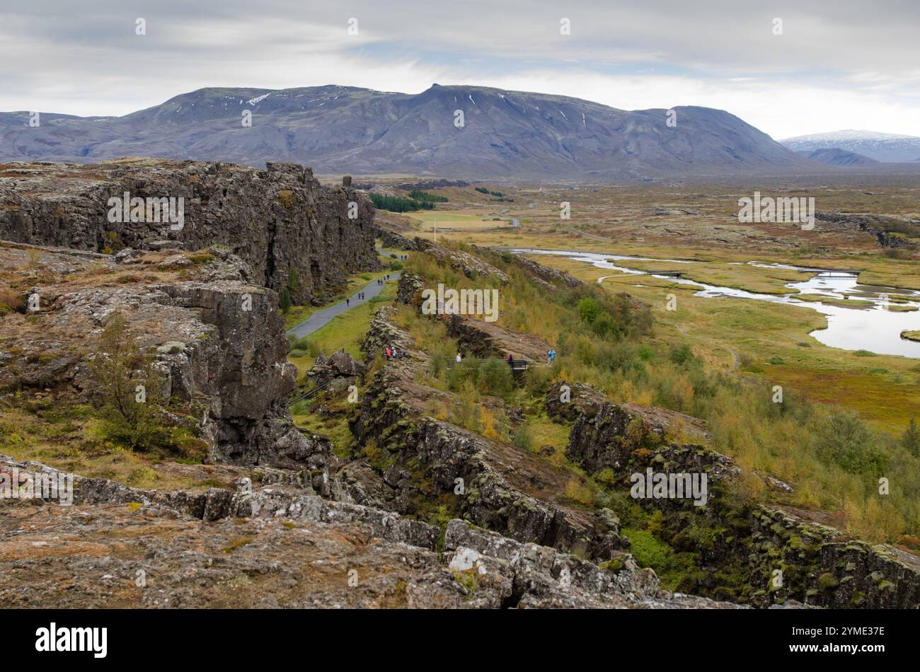 Parc national de Thingvellir vallée du rift, tour du cercle d'Or, Islande, Europe Banque D'Images