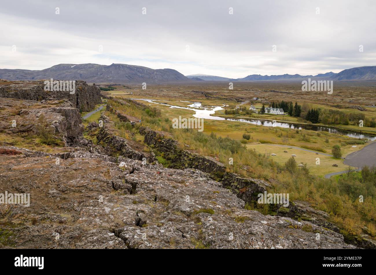 Parc national de Thingvellir vallée du rift, tour du cercle d'Or, Islande, Europe Banque D'Images