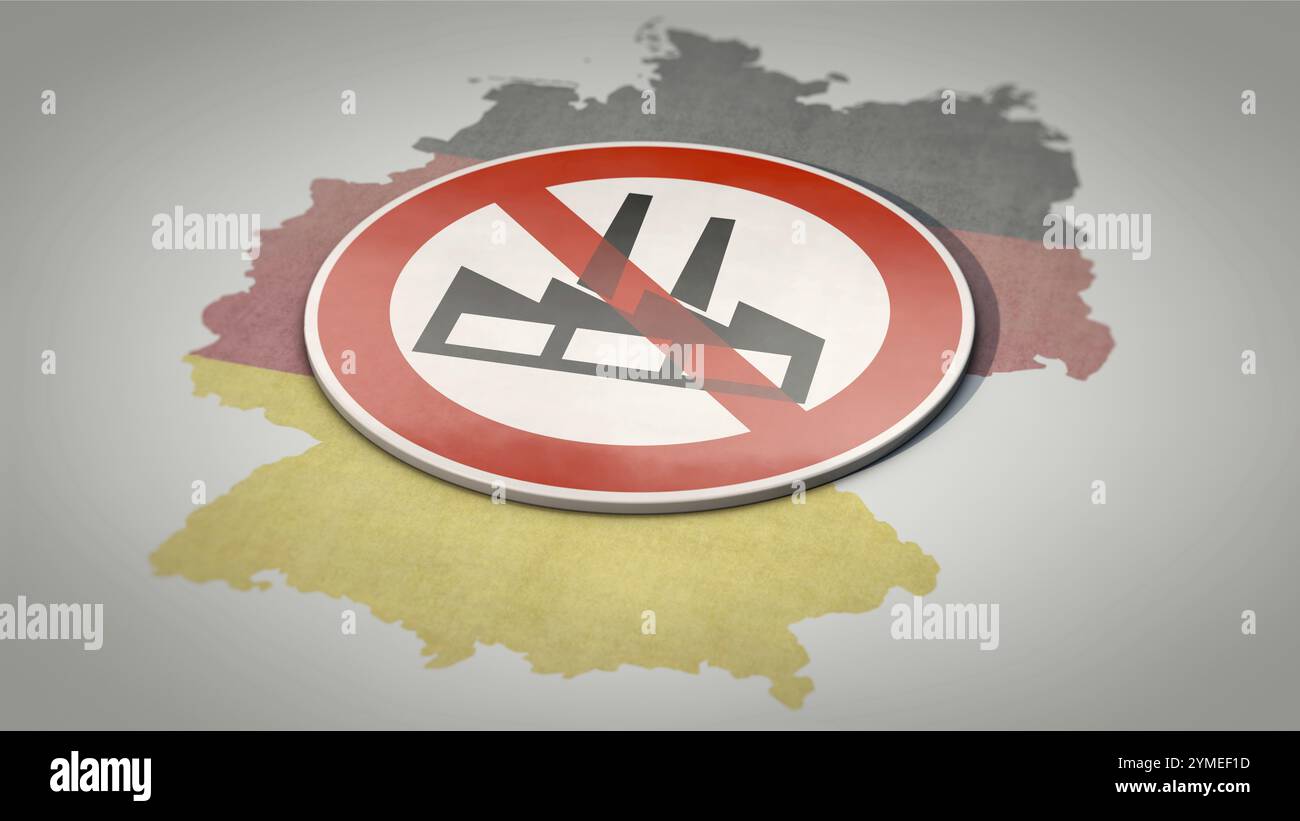Image symbolique sur le thème de la désindustrialisation imminente de l'Allemagne Banque D'Images