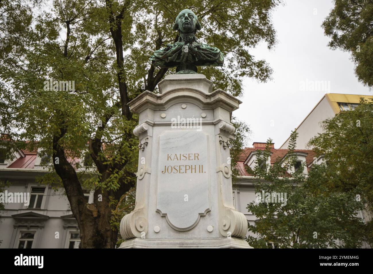 Statue, buste de l'empereur Joseph II, Graz, Styrie, Autriche, Europe Banque D'Images