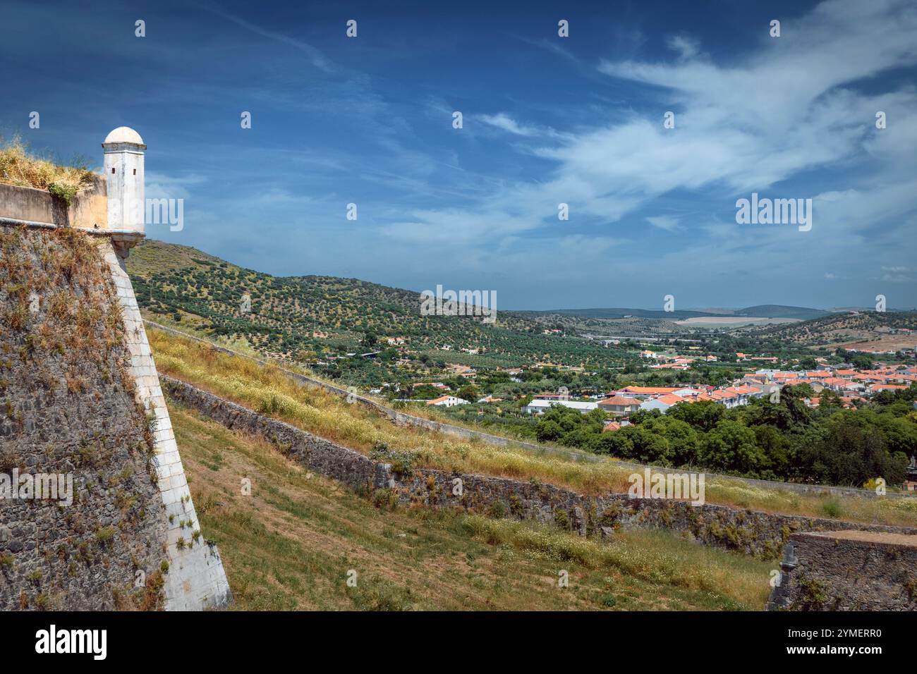 Vue aérienne de la ville d'Elvas, Portugal, Europe Banque D'Images