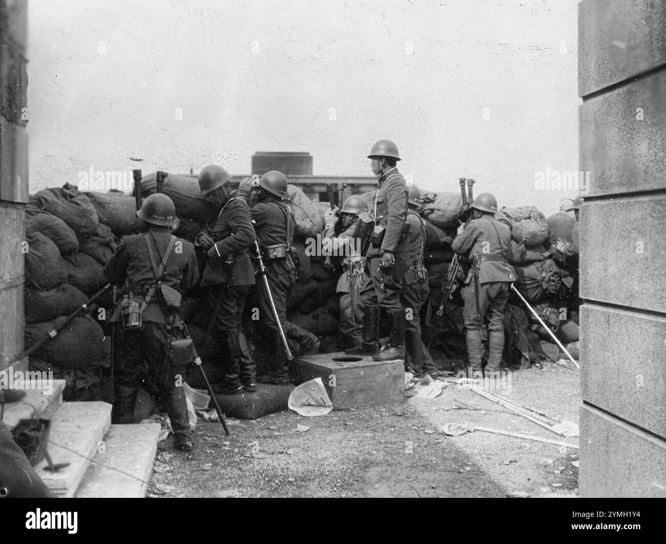 Défenses japonaises Shanghai guerre sino-japonaise 1932 Banque D'Images