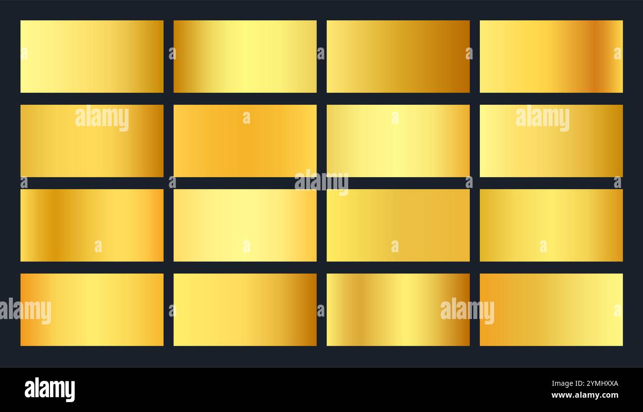 nuances de palette de dégradé doré à la mode dans le vecteur de collection Illustration de Vecteur