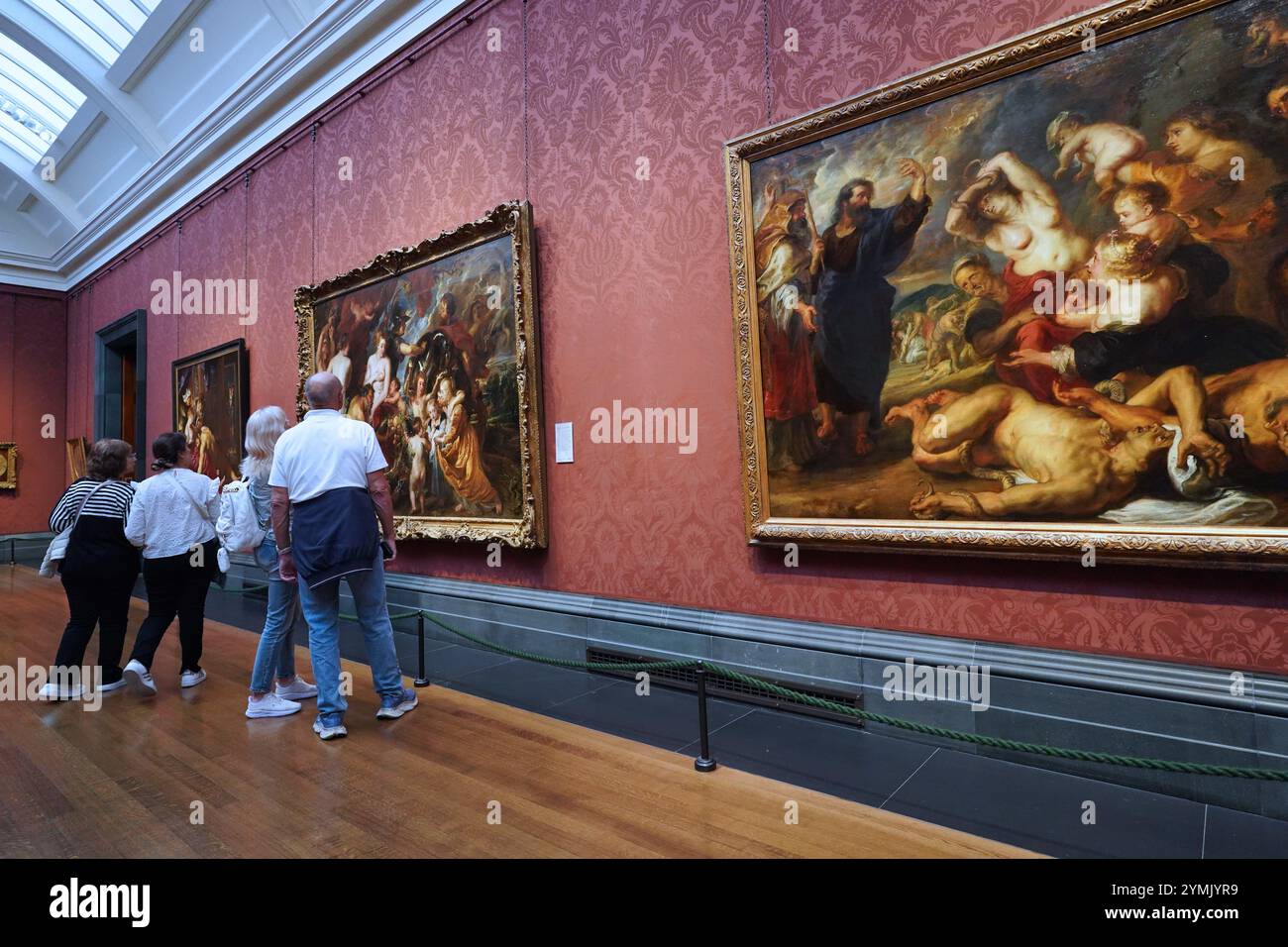 Londres, Royaume-Uni - 22 septembre 2024, National Gallery of Art, salle consacrée aux œuvres de Peter Paul Rubens, avec Moïse et le Serpent du Brésil Banque D'Images