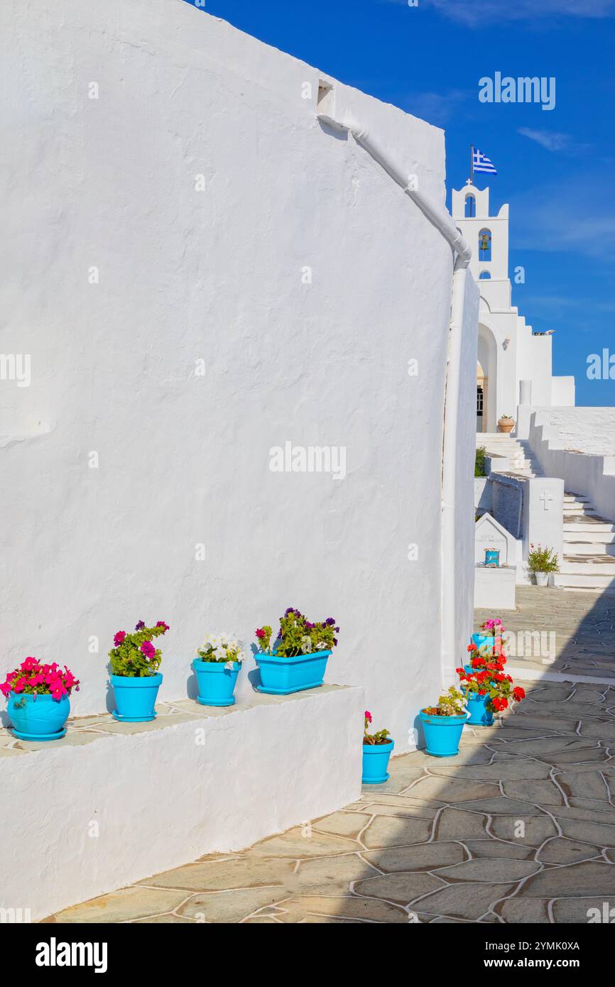 Monastère Chrisopigi, île de Sifnos, îles Cyclades, Grèce Banque D'Images