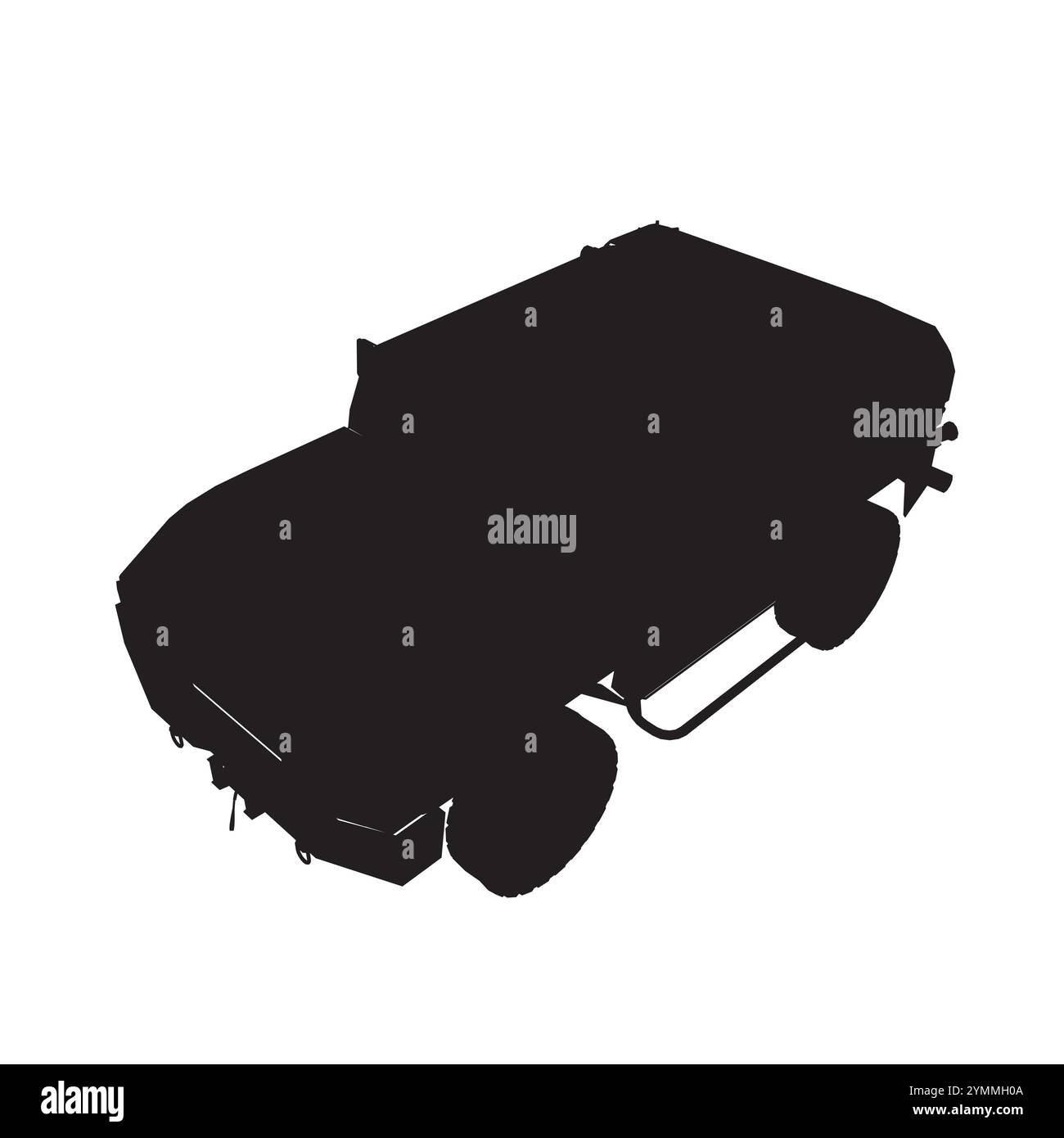 Transport de camion d'armée de silhouette pour l'illustration de conception de vecteur de guerre d'opération. Camion dans le désert. SUV militaire silhouette. Véhicule tout-terrain. Vecteur Illustration de Vecteur