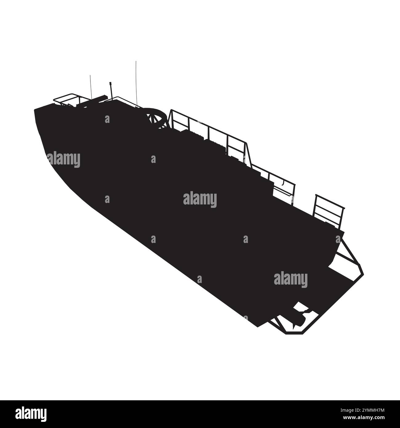 Icône Silhouette Warship. Navire militaire et navire naval. Image vectorielle isolée. Vue isométrique Illustration de Vecteur