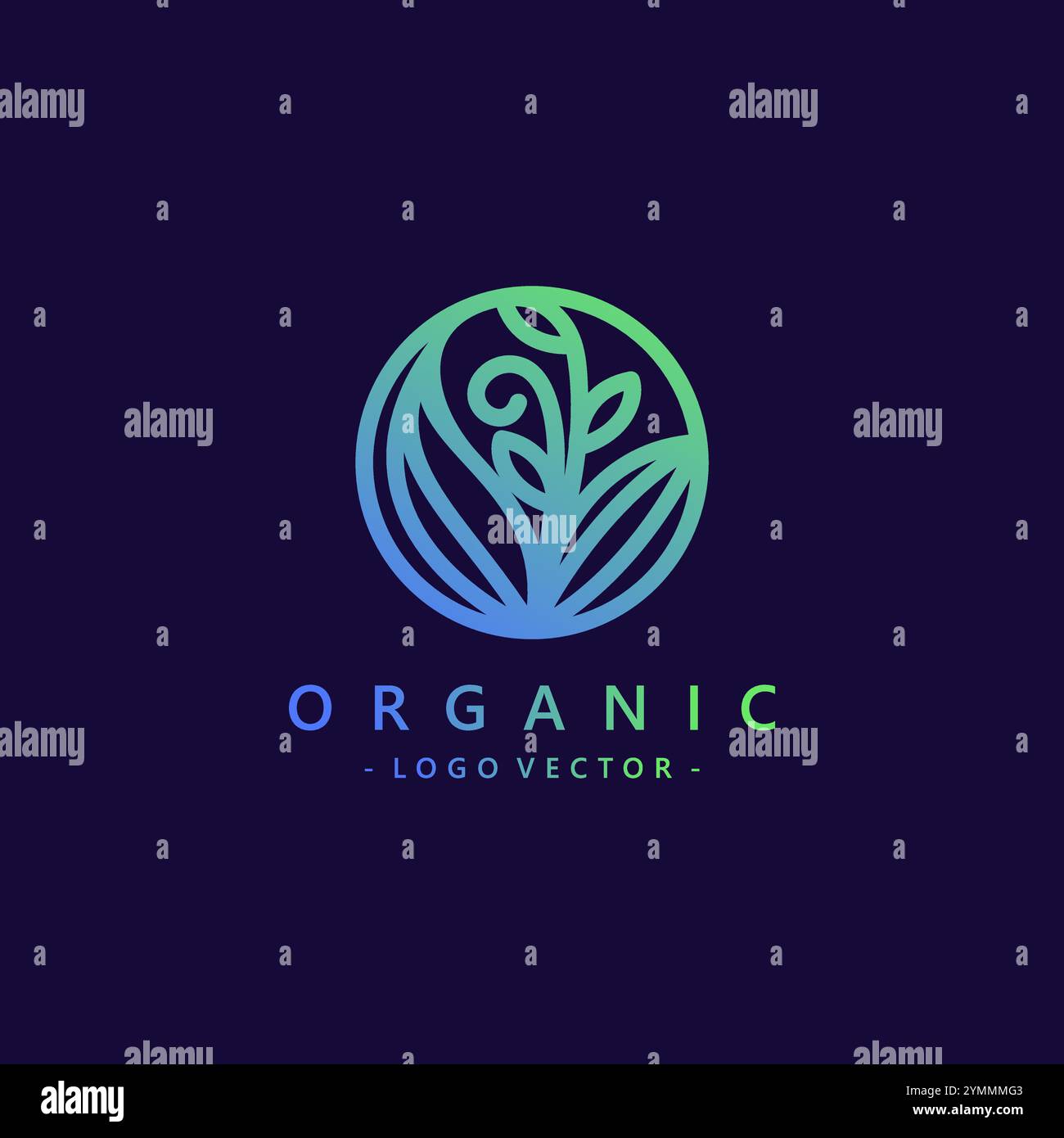 Design de logo organique. Badge abstrait vectoriel pour la conception de produits naturels, magasin de fleurs, cosmétiques, concepts d'écologie, santé, spa, centre de yoga. Illustration de Vecteur