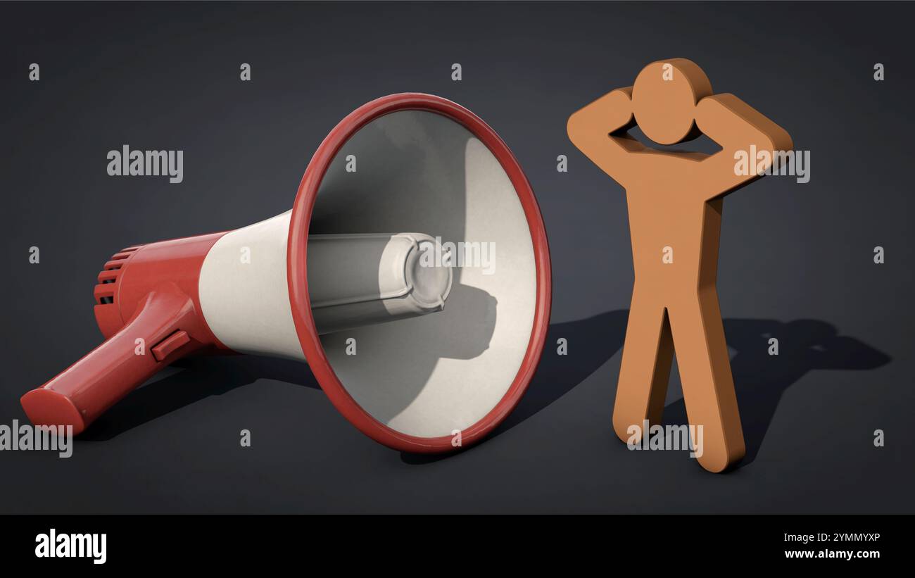 Mégaphone sonique une figure Banque D'Images