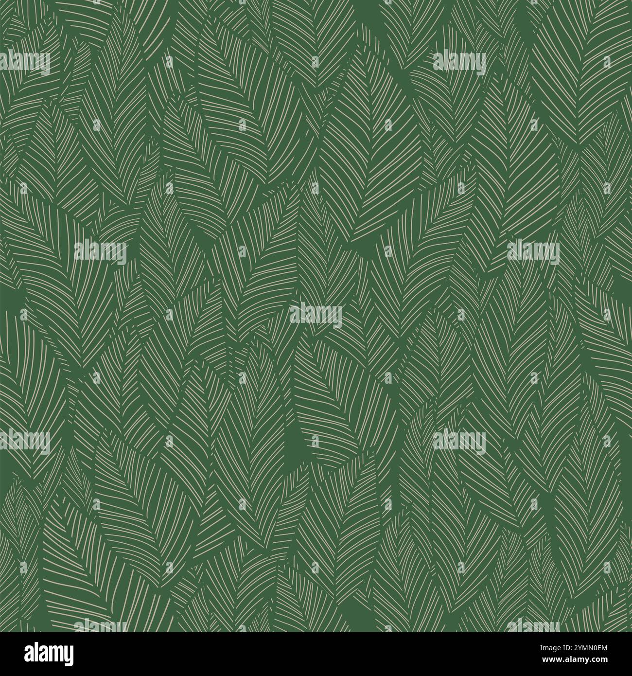Papier peint raster Seamless Tropical Leaves, feuilles de nature de luxe, conception de ligne de feuille de banane dorée, conception de contour dessinée à la main pour le tissu, l'impression, la couverture Banque D'Images