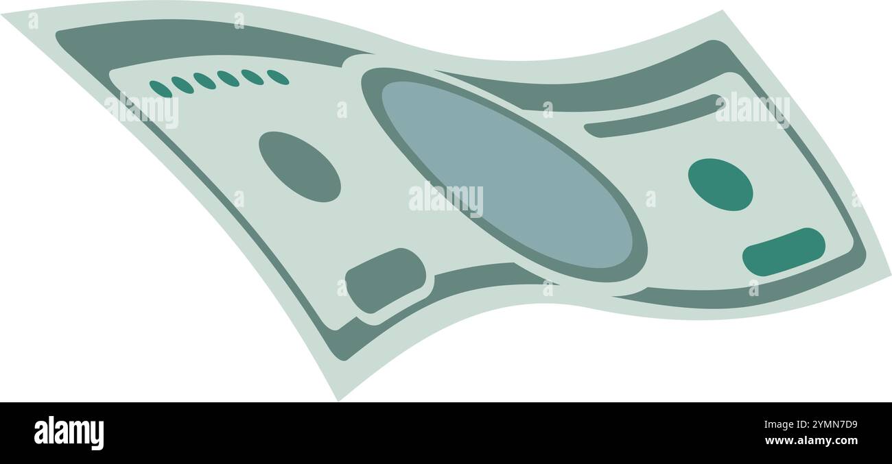 Billet de banque en papier-monnaie. Dollar billet vert espèces isolé sur fond blanc Illustration de Vecteur